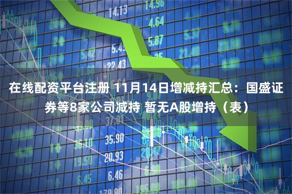在线配资平台注册 11月14日增减持汇总:国盛证券等8家公司减持 暂无A股增持(表)