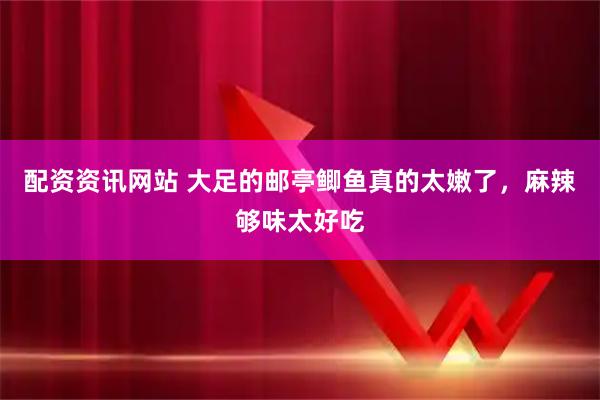 配资资讯网站 大足的邮亭鲫鱼真的太嫩了，麻辣够味太好吃